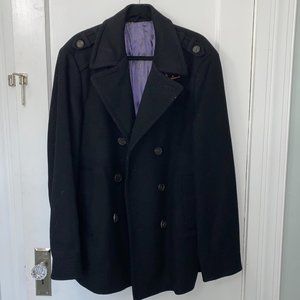 Ted Baker London Men's Vintage Wool Peacoat Size 5